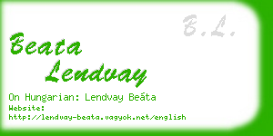 beata lendvay business card